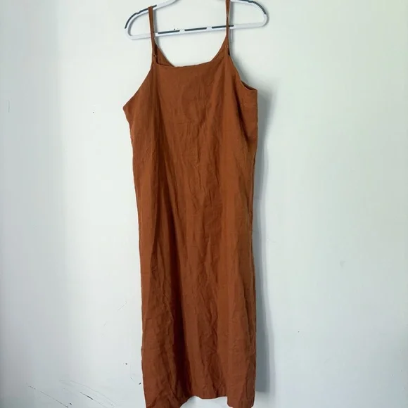 NWOT THREADS by Bed Threads 100% French Flax Linen MIDI dress XL - Picture 5 of 11
